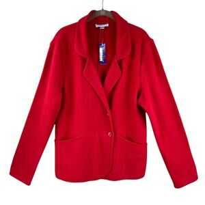 Pendleton 100% Wool Red Knit Sweater Blazer Jacket Size XL New With Tag